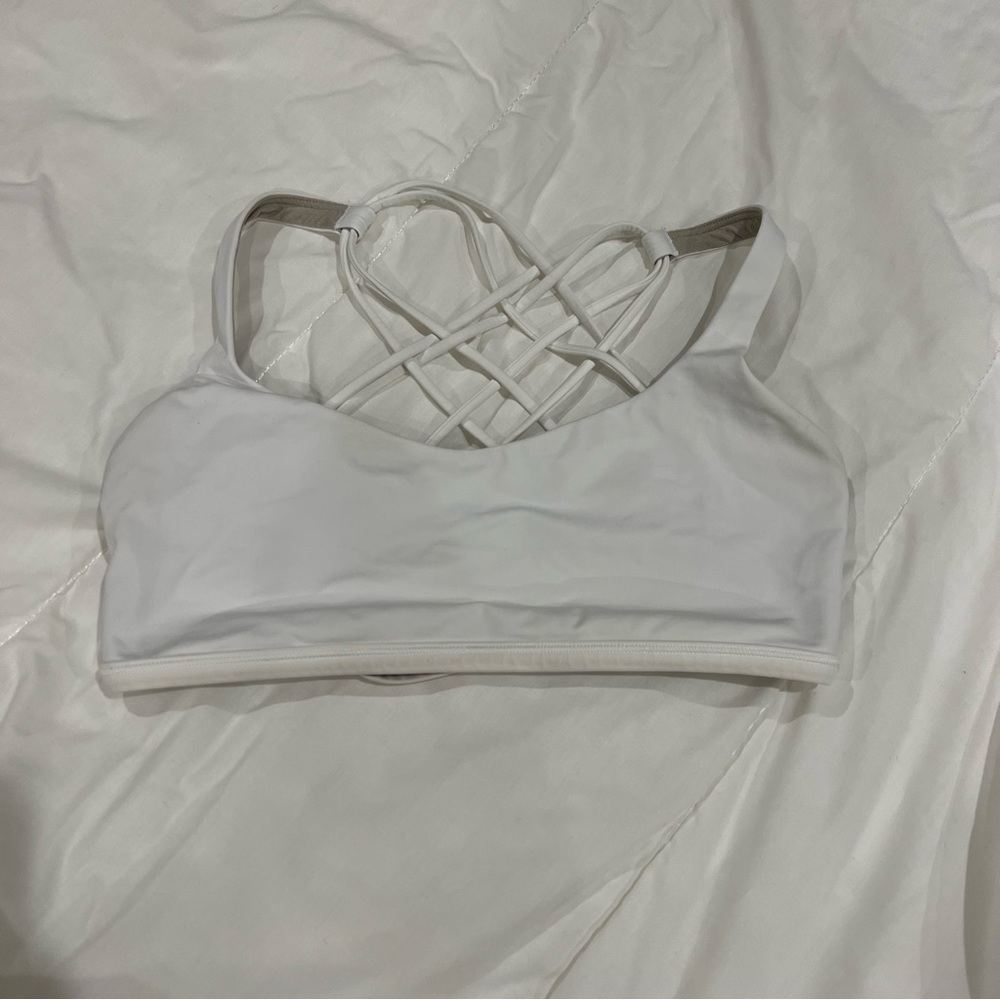 Lululemon Athletica White Strappy Sports Bra